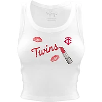 Women's Tiny Turnip White Minnesota Twins Lipstick Crop Tank Top