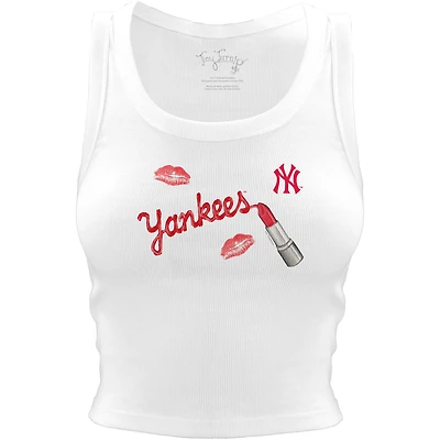 Women's Tiny Turnip White New York Yankees Lipstick Crop Tank Top