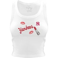 Women's Tiny Turnip White New York Yankees Lipstick Crop Tank Top