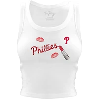 Women's Tiny Turnip White Philadelphia Phillies Lipstick Crop Tank Top