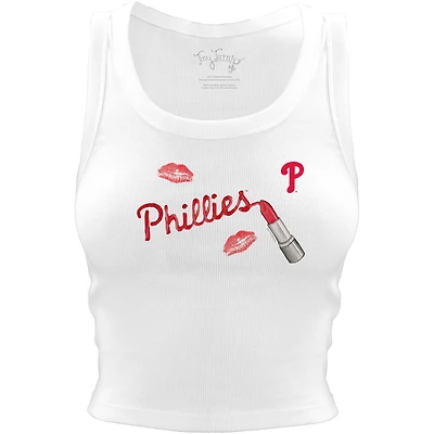 Women's Tiny Turnip White Philadelphia Phillies Lipstick Crop Tank Top