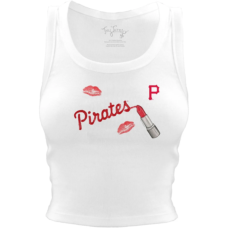 Women's Tiny Turnip White Pittsburgh Pirates Lipstick Crop Tank Top