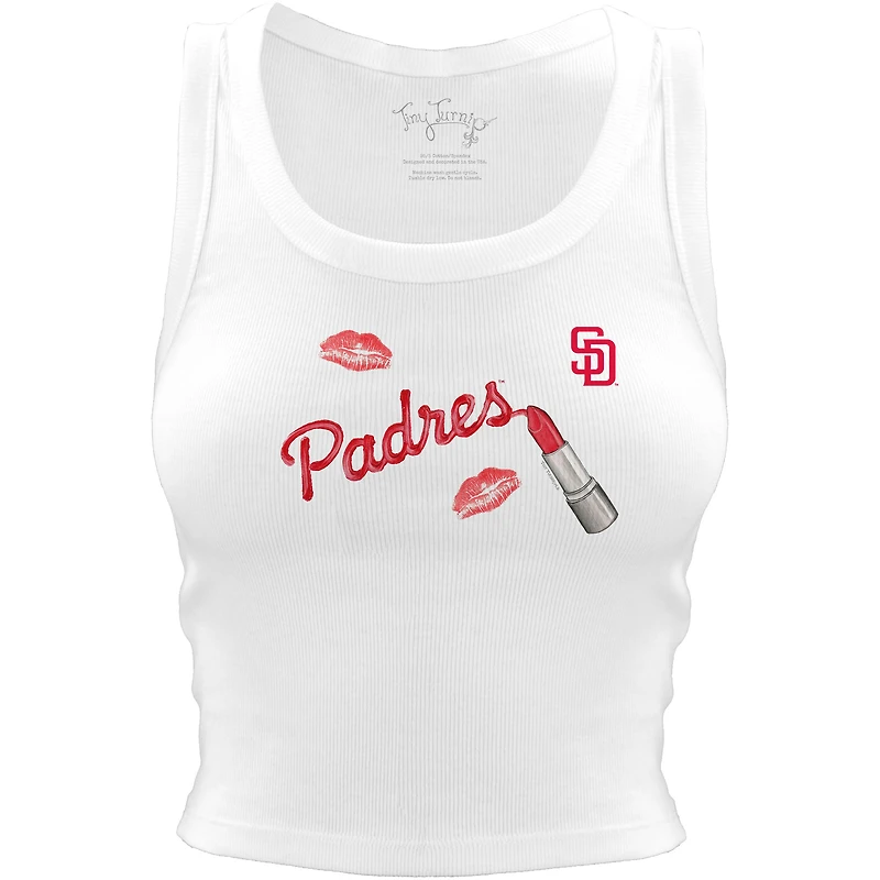 Women's Tiny Turnip White San Diego Padres Lipstick Crop Tank Top
