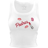 Women's Tiny Turnip White San Diego Padres Lipstick Crop Tank Top