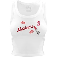 Women's Tiny Turnip White Seattle Mariners Lipstick Crop Tank Top