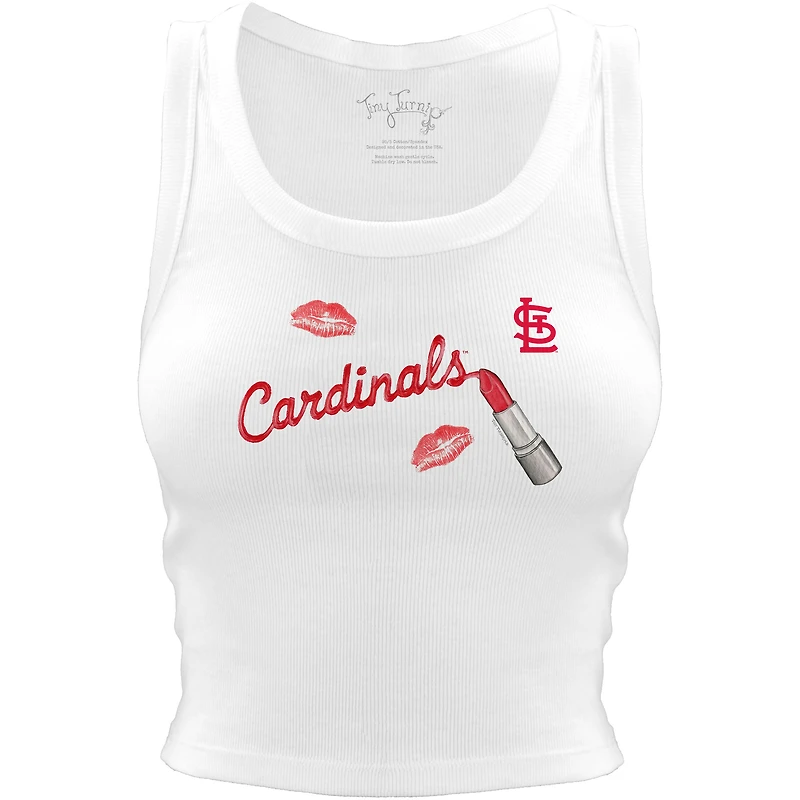 Women's Tiny Turnip White St. Louis Cardinals Lipstick Crop Tank Top