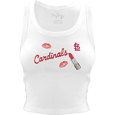 Women's Tiny Turnip White St. Louis Cardinals Lipstick Crop Tank Top