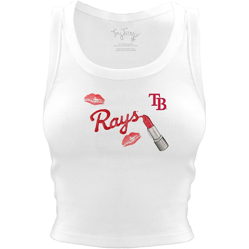 Women's Tiny Turnip White Tampa Bay Rays Lipstick Crop Tank Top