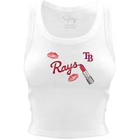 Women's Tiny Turnip White Tampa Bay Rays Lipstick Crop Tank Top