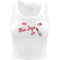 Women's Tiny Turnip White Toronto Blue Jays Lipstick Crop Tank Top