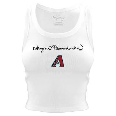 Women's Tiny Turnip White Arizona Diamondbacks Script Logo Crop Tank Top
