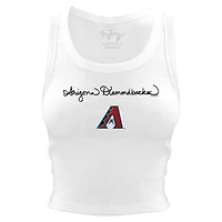 Women's Tiny Turnip White Arizona Diamondbacks Script Logo Crop Tank Top