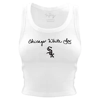 Women's Tiny Turnip White Chicago White Sox Script Logo Crop Tank Top