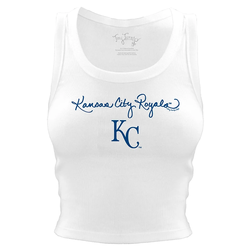 Women's Tiny Turnip White Kansas City Royals Script Logo Crop Tank Top