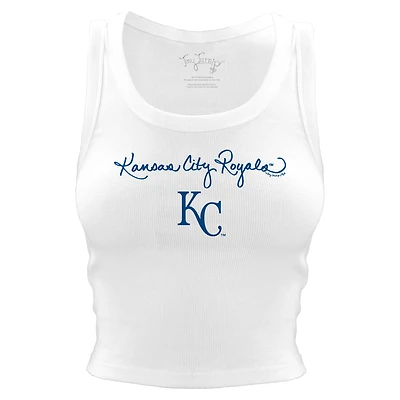 Women's Tiny Turnip White Kansas City Royals Script Logo Crop Tank Top