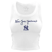 Women's Tiny Turnip White New York Yankees Script Logo Crop Tank Top