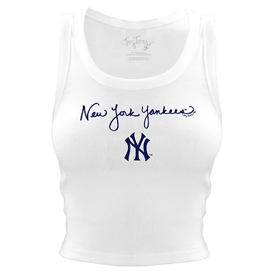 Women's Tiny Turnip White New York Yankees Script Logo Crop Tank Top