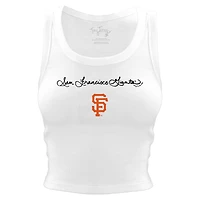 Women's Tiny Turnip White San Francisco Giants Script Logo Crop Tank Top