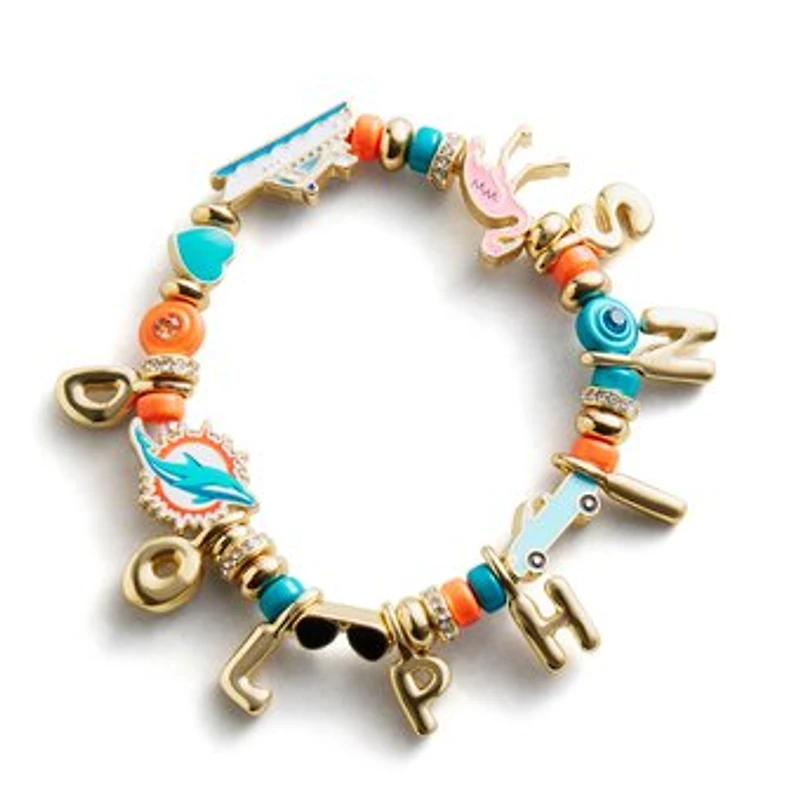 BaubleBar Miami Dolphins Motif Beaded Bracelet