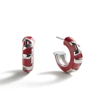 BaubleBar Atlanta Falcons Puffy Enamel Hoop Earrings