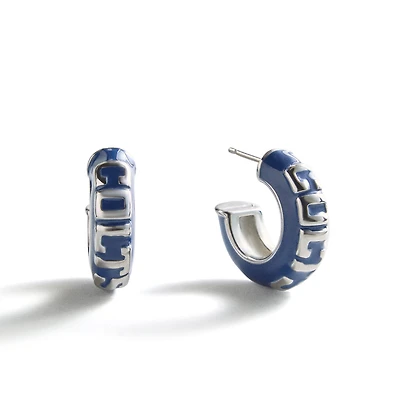BaubleBar Indianapolis Colts Puffy Enamel Hoop Earrings