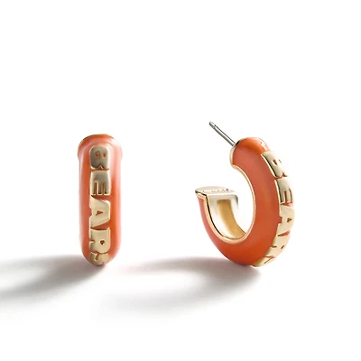 BaubleBar Chicago Bears Puffy Enamel Hoop Earrings