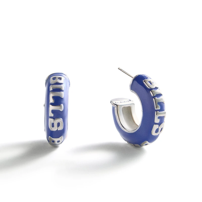 BaubleBar Buffalo Bills Puffy Enamel Hoop Earrings