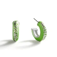 BaubleBar Seattle Seahawks Puffy Enamel Hoop Earrings