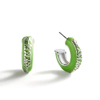 BaubleBar Seattle Seahawks Puffy Enamel Hoop Earrings