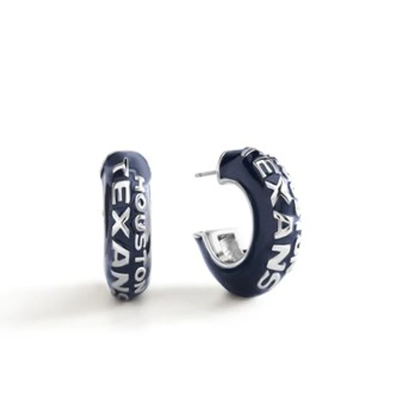 BaubleBar Houston Texans Puffy Enamel Hoop Earrings