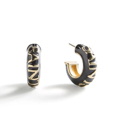 BaubleBar New Orleans Saints Puffy Enamel Hoop Earrings