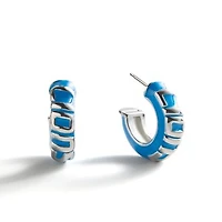 BaubleBar Detroit Lions Puffy Enamel Hoop Earrings