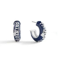 BaubleBar New England Patriots Puffy Enamel Hoop Earrings