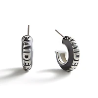 BaubleBar Las Vegas Raiders Puffy Enamel Hoop Earrings