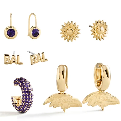 BaubleBar Baltimore Ravens Mixed Earring Set