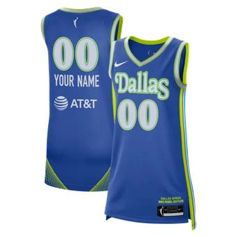 Unisex Nike Blue Dallas Wings Victory Custom Jersey - Rebel Edition