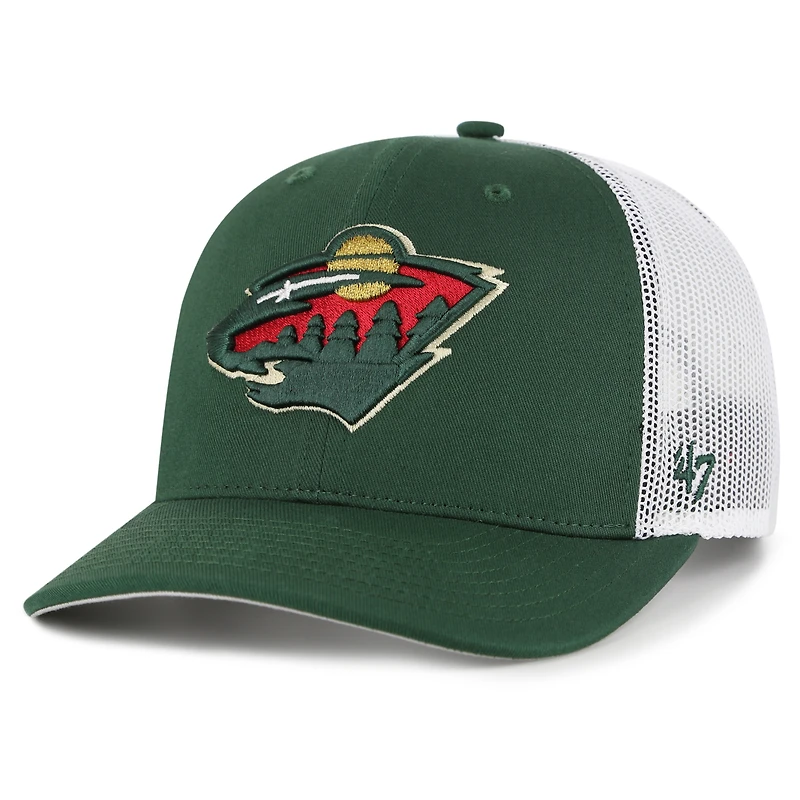 Men's '47 Green/White Minnesota Wild Logo Trucker Adjustable Hat