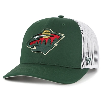 Men's '47 Green/White Minnesota Wild Logo Trucker Adjustable Hat