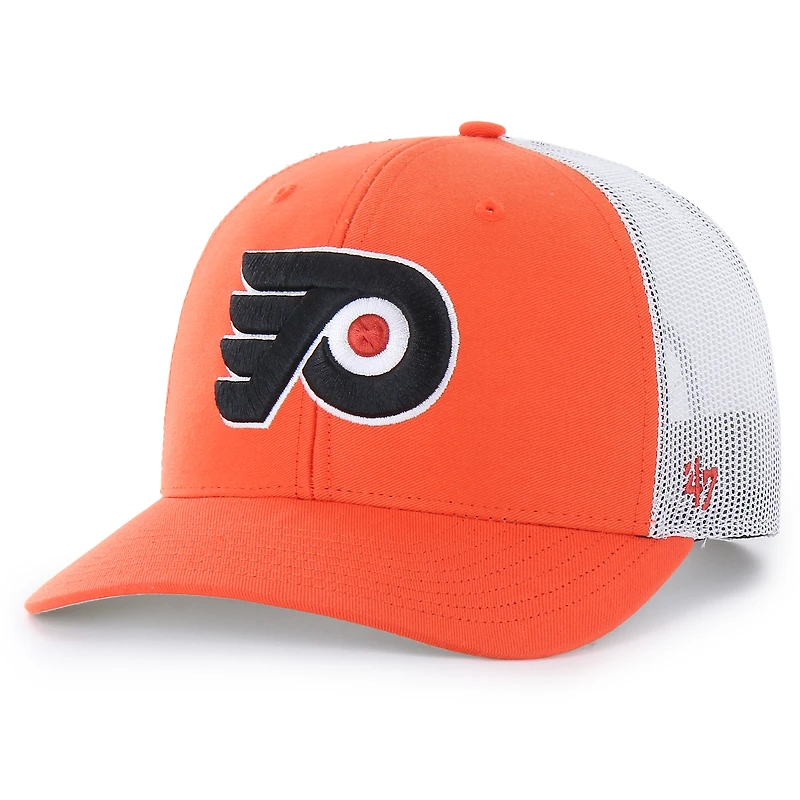 Men's '47 Orange/White Philadelphia Flyers Logo Trucker Adjustable Hat
