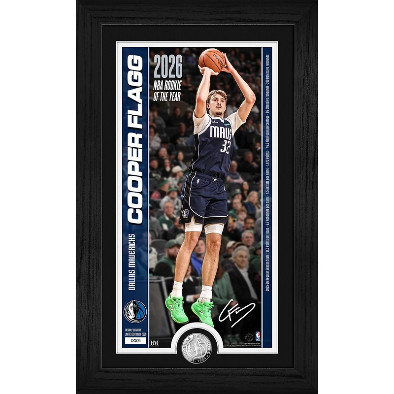 Cooper Flagg Dallas Mavericks Highland Mint 2026 NBA Rookie of the Year Silver Coin Pano Photo Mint