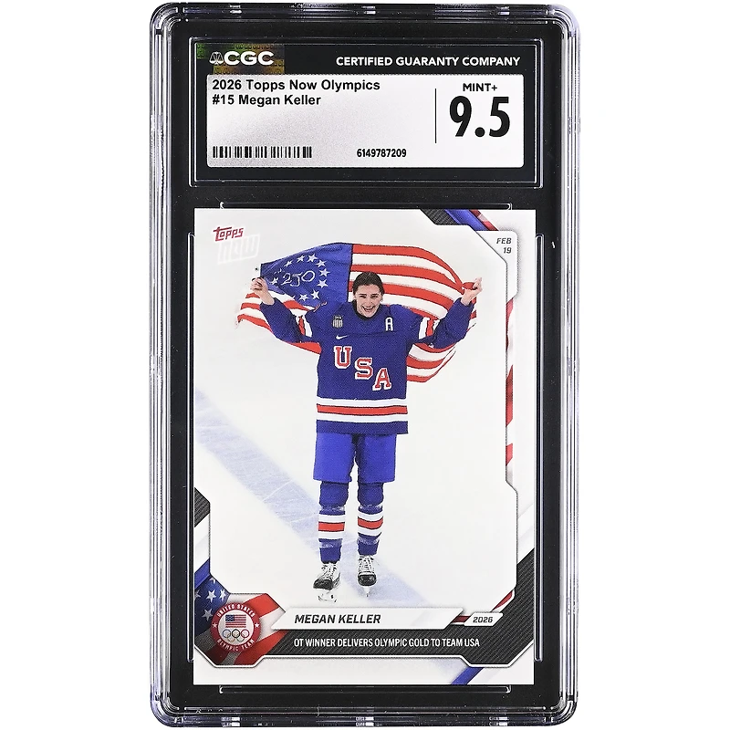 Megan Keller Team USA 2026 Topps Now Olympics OT Winner Delivers Olympic Gold to Team USA #15 CGC Authenticated Card