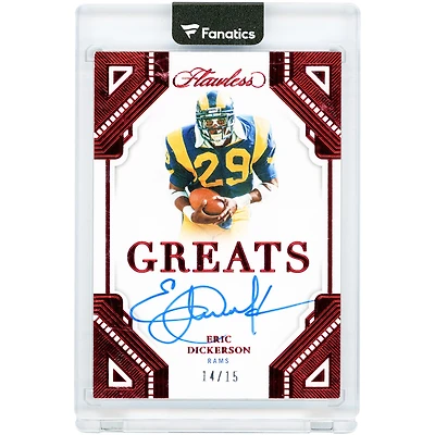 Eric Dickerson Los Angeles Rams Autographed 2023 Panini Flawless Ruby Greats #G-EDI #14/15 Card