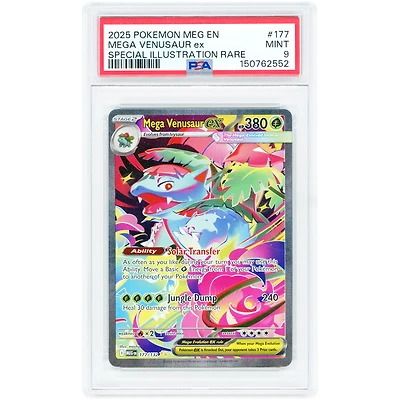 Mega Venusaur EX 2025 Pokemon Mega Evolution Special Illustration Rare #177 PSA Authenticated 9 Card