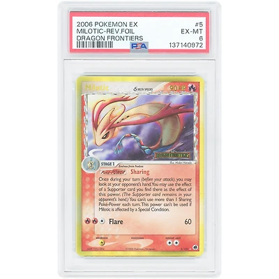 Milotic 2006 Pokemon EX Dragon Frontiers Reverse Foil #5 PSA Authenticated 6 Card