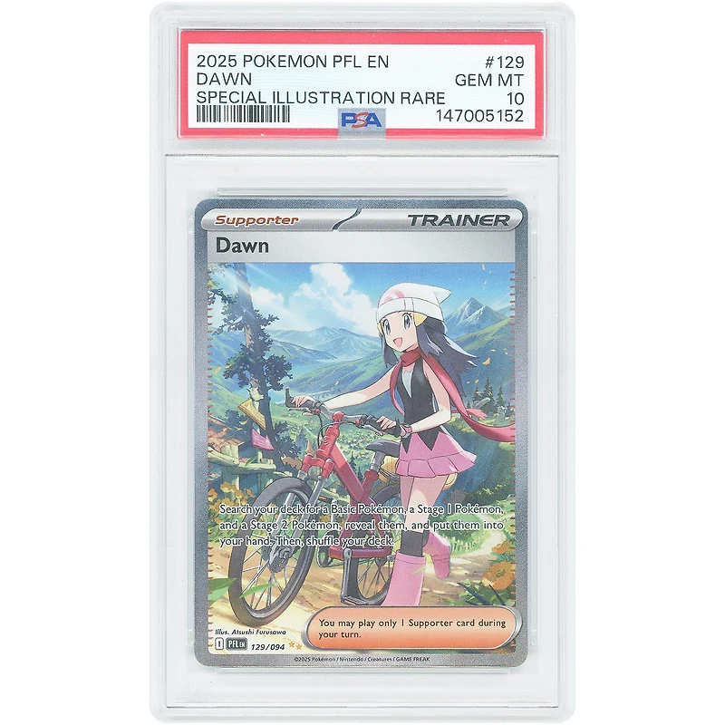 Dawn 2025 Pokemon Phantasmal Flames Special Illustration Rare #129 PSA Authenticated 10 Card
