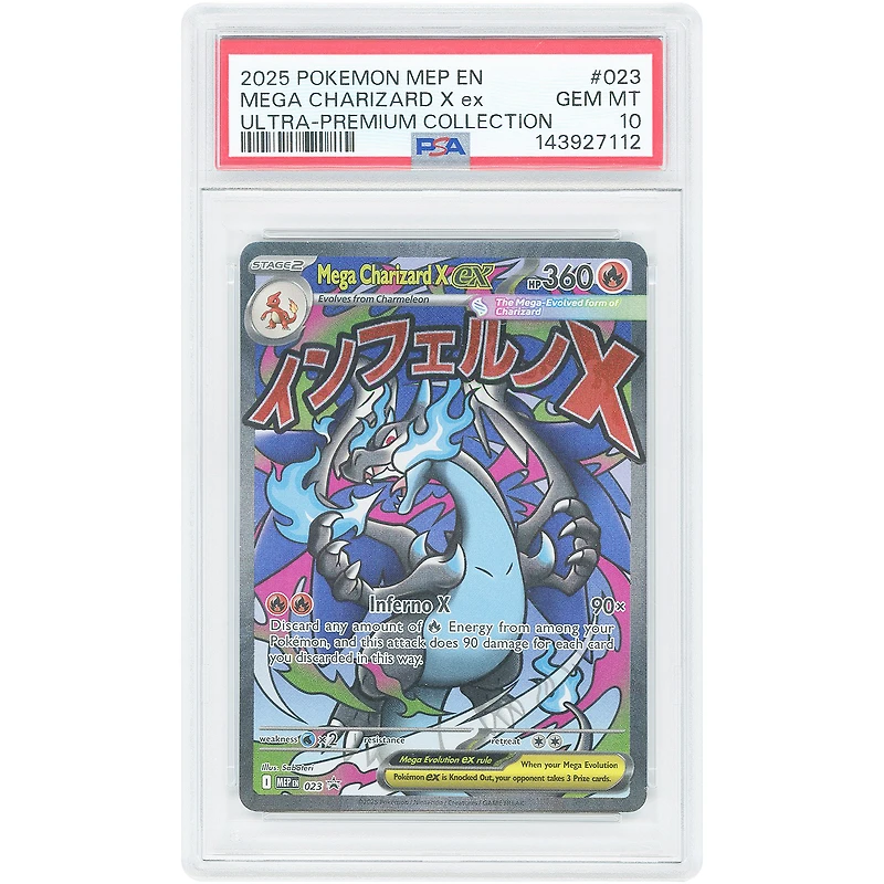 Mega Charizard X EX 2025 Pokemon Mega Evolution Ultra Premium Collection Black Star Promo #023 PSA Authenticated 10 Card