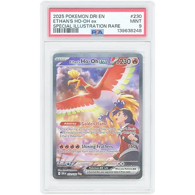 Ethan's Ho-Oh EX 2025 Pokemon Destined Rivals Special Illustration Rare #230 PSA Authenticated 9 Card