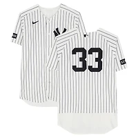 Ryan Yarbrough New York Yankees Game-Used #33 White Pinstripe Jersey vs. Miami Marlins on April 3, 2026