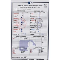New York Yankees Game-Used Lineup Card vs. San Francisco Giants on March 28, 2026