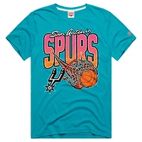 Unisex Homage  Teal San Antonio Spurs On Fire Tri-Blend T-Shirt